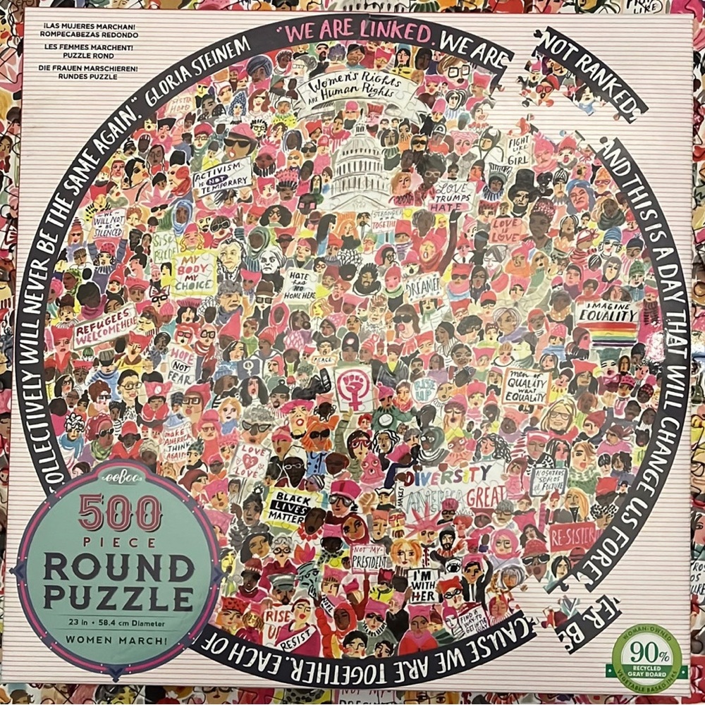 eeBoo “Women March” Round Puzzle 500 Pieces